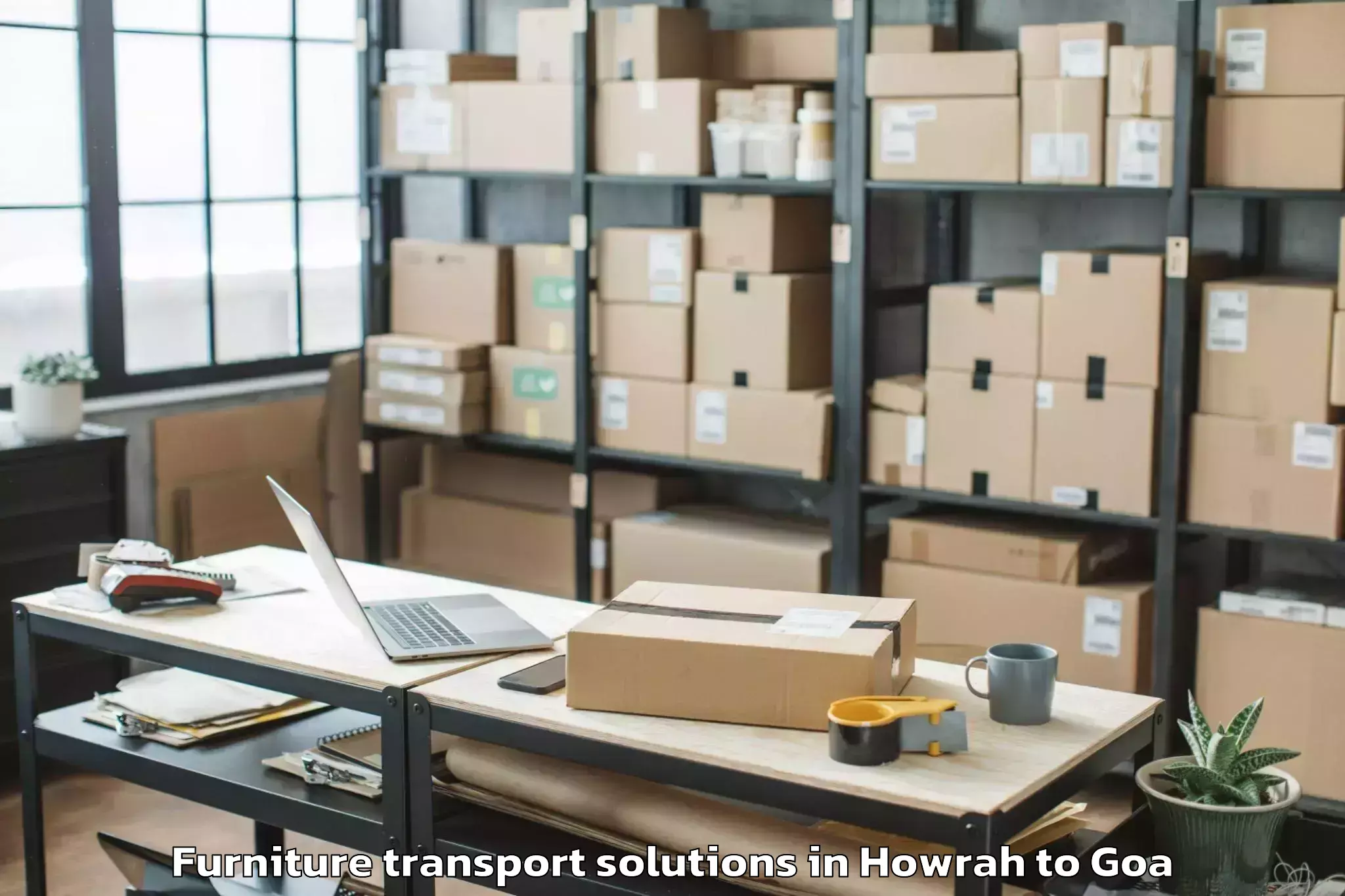 Professional Howrah to Sancoale Furniture Transport Solutions